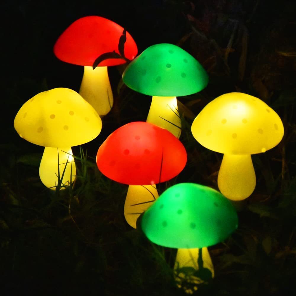 1 Set Solar Powered LED Mushroom String Light