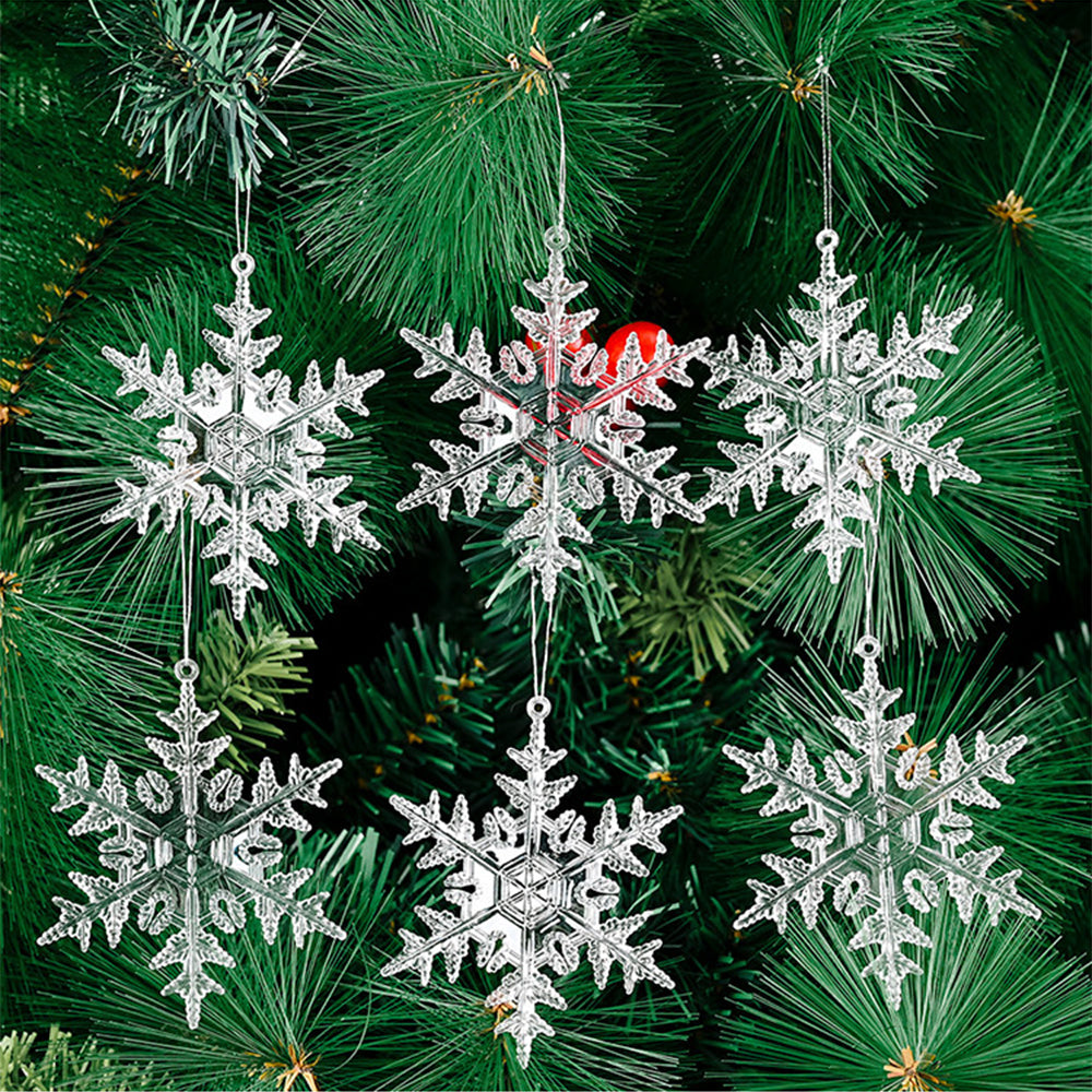 18Pcs Christmas Snowflake Hanging Decor Xmas Ornaments
