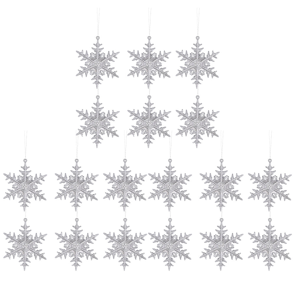 18Pcs Christmas Snowflake Hanging Decor Xmas Ornaments