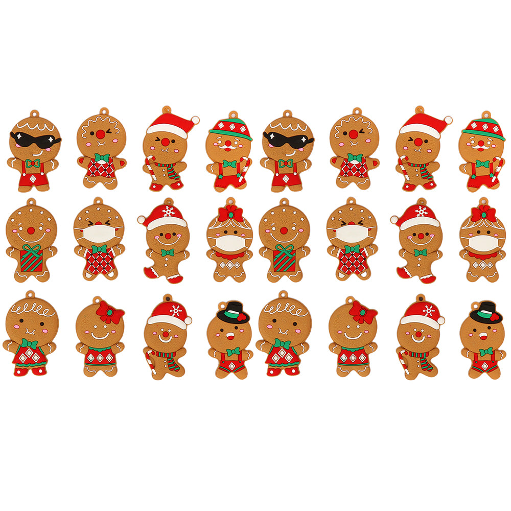 24Pcs Gingerbread Man Christmas Tree Hanging Pendants