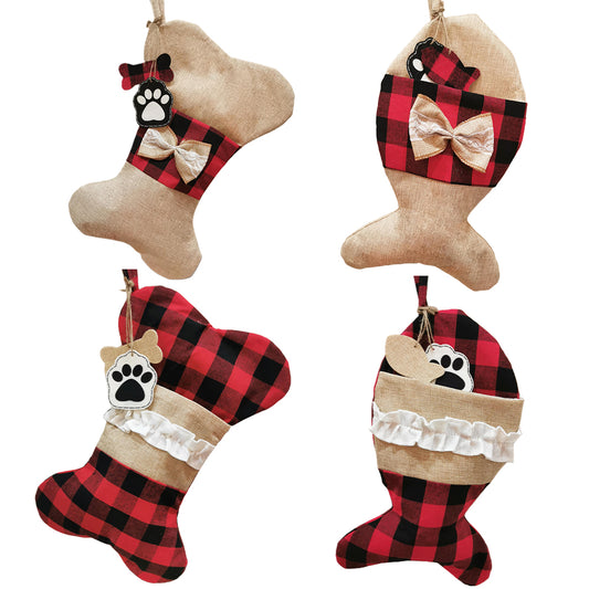 4Pcs Christmas Stocking Socks Xmas Tree Ornament