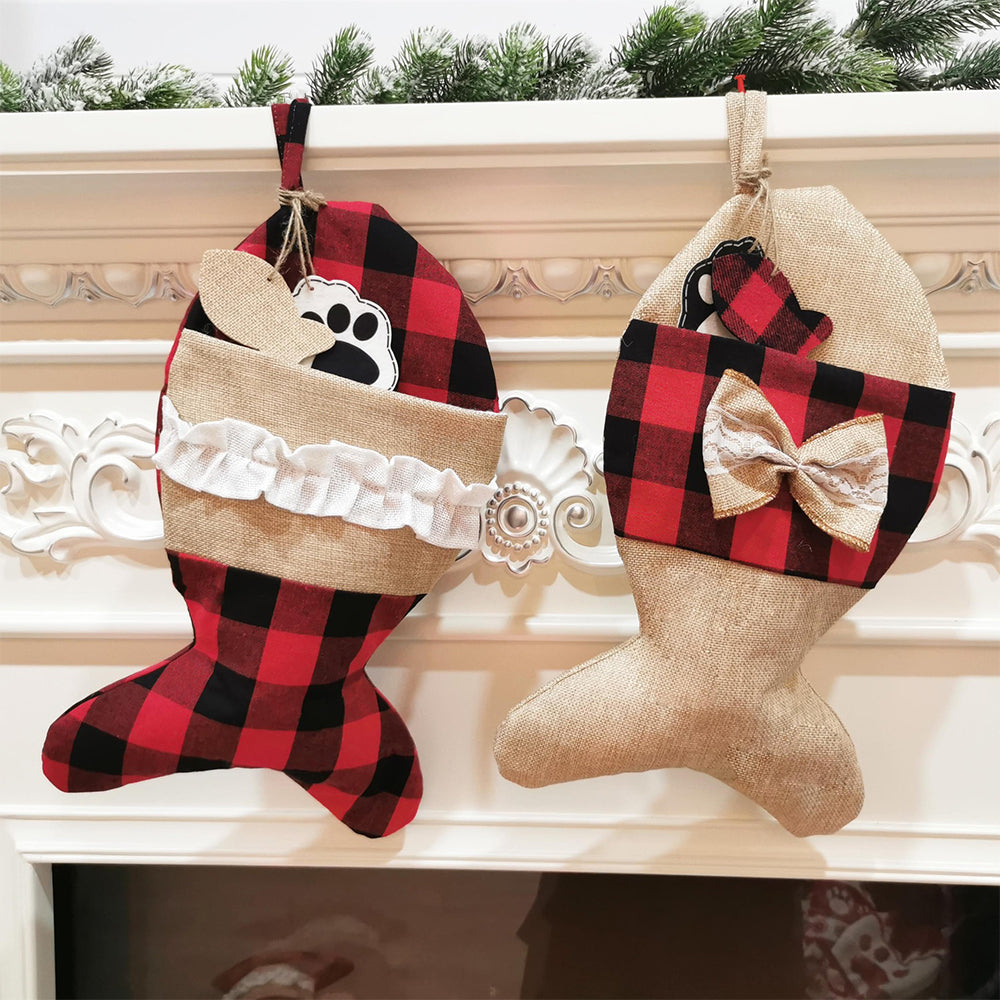 4Pcs Christmas Stocking Socks Xmas Tree Ornament