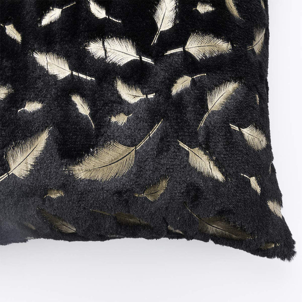 2Pcs Leaves Cushion Cover Throw Pillow Case Black