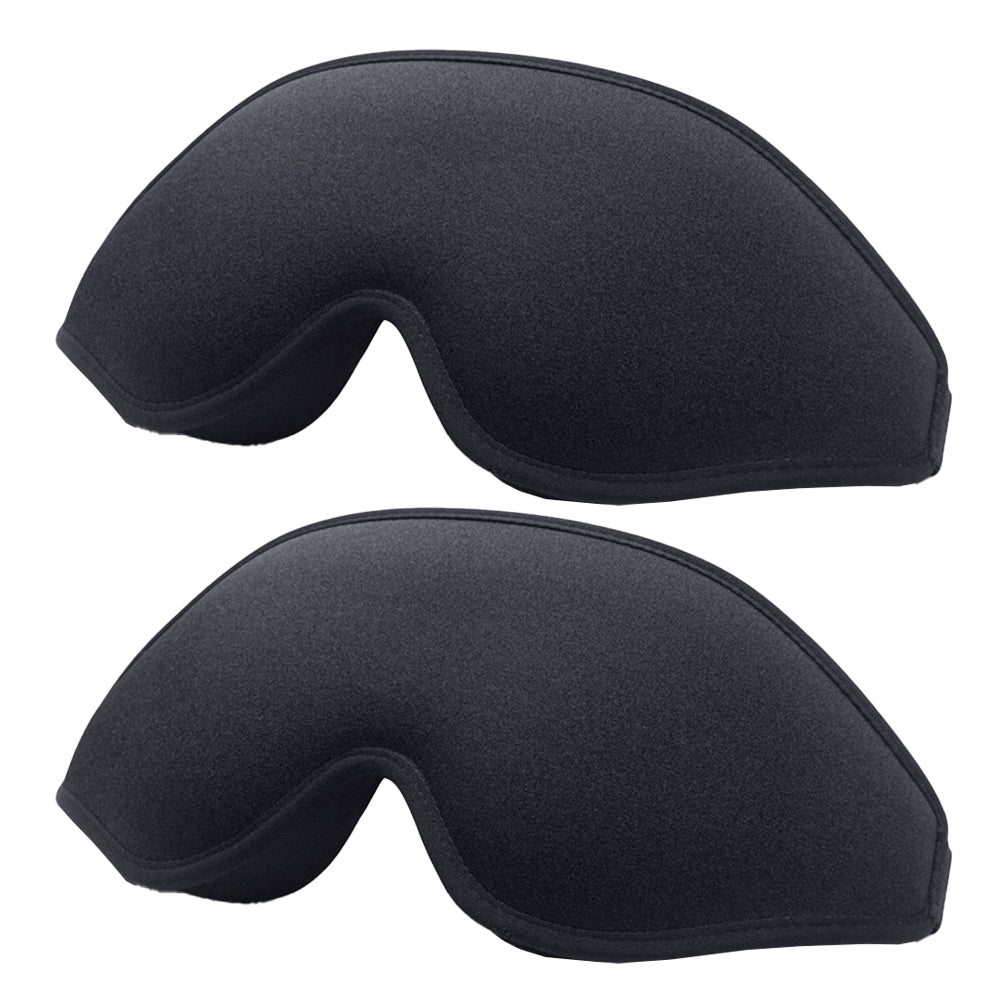 2 X Travel 3D Sleep Eye Mask Soft Deep Contoured Eye Covers Adjustable Sleeping Blindfold Black