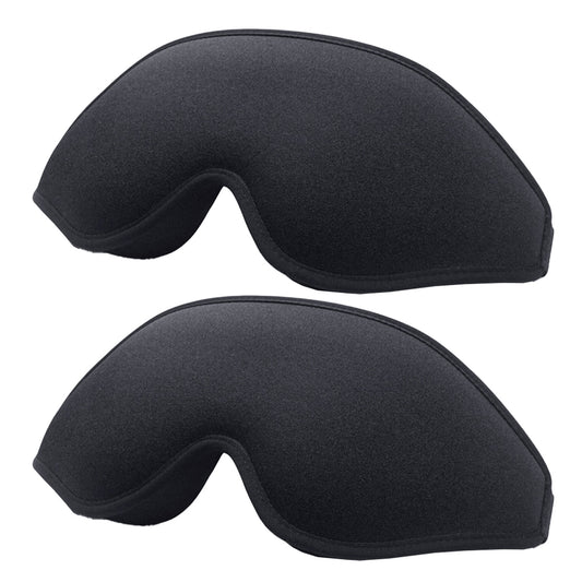 2 X Travel 3D Sleep Eye Mask Soft Deep Contoured Eye Covers Adjustable Sleeping Blindfold Black