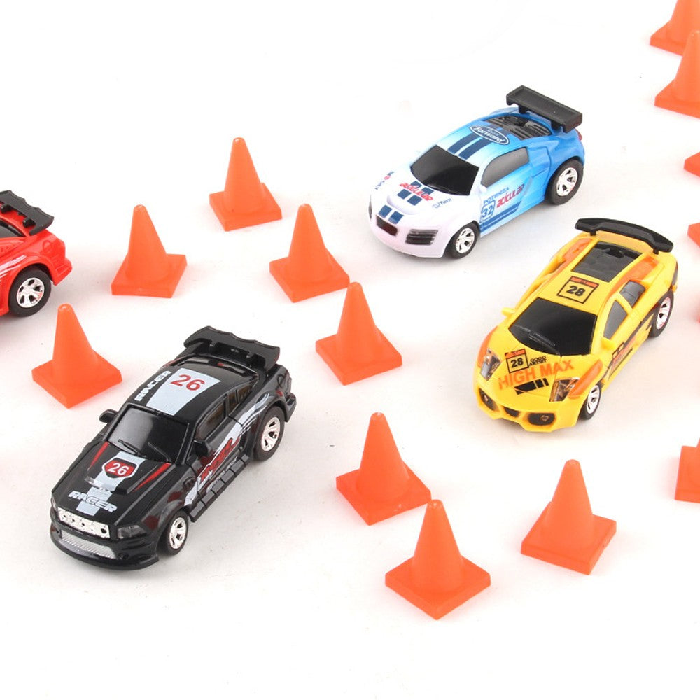 40MHz Kids RC Car Toy Mini Coke Can Remote-Control Racing Car with Led Light Blue