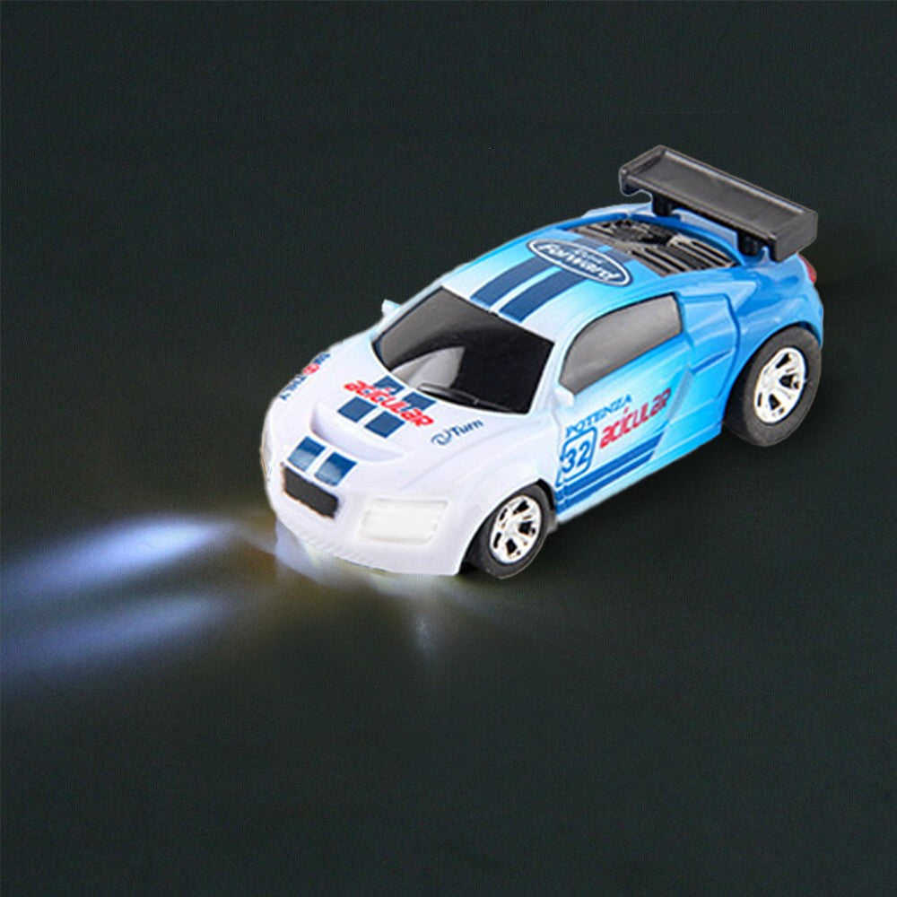 40MHz Kids RC Car Toy Mini Coke Can Remote-Control Racing Car with Led Light Blue