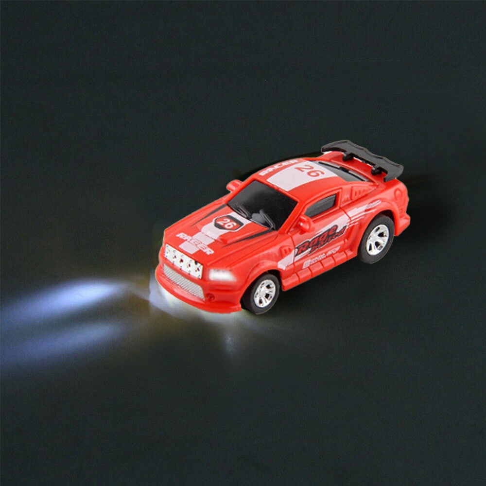 49MHz Kids RC Car Toy Mini Coke Can Remote-Control Racing Car with Led Light Red