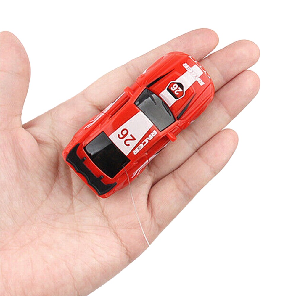 49MHz Kids RC Car Toy Mini Coke Can Remote-Control Racing Car with Led Light Red