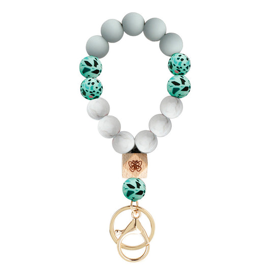 Women Key Ring Wristlet Keychain Bracelet Green