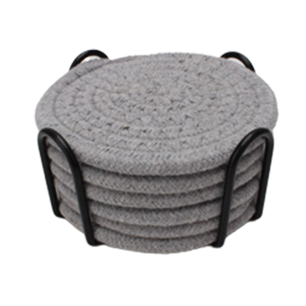 12Pcs Braided Drink Coasters Coffee Cup Mats Pad with Holder