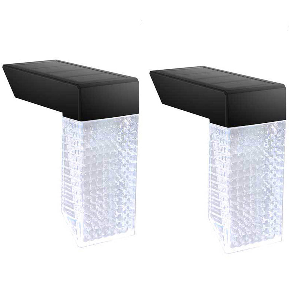 2Pcs LED Solar Step Light Outdoor Garden Fence Lights