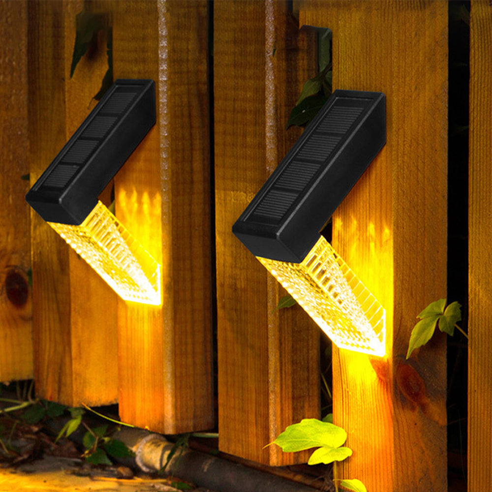 2Pcs LED Solar Step Light Outdoor Garden Fence Lights