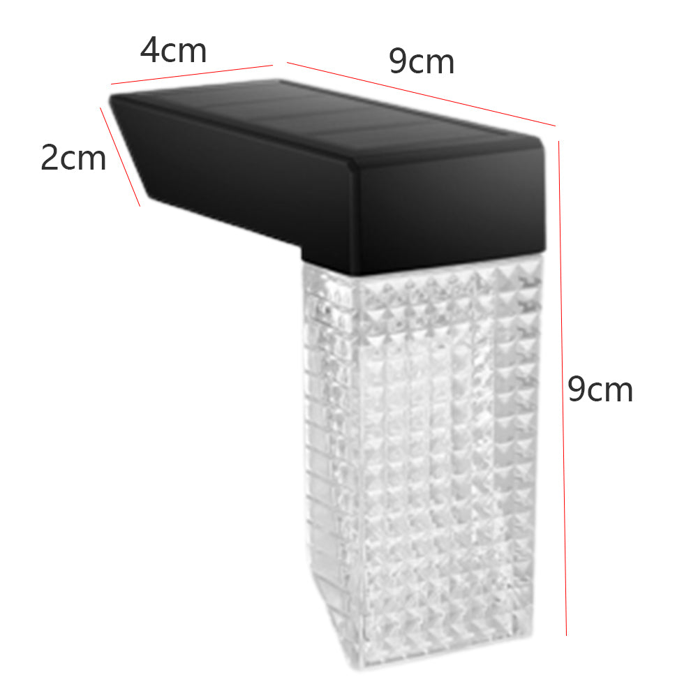 2Pcs LED Solar Step Light Outdoor Garden Fence Lights