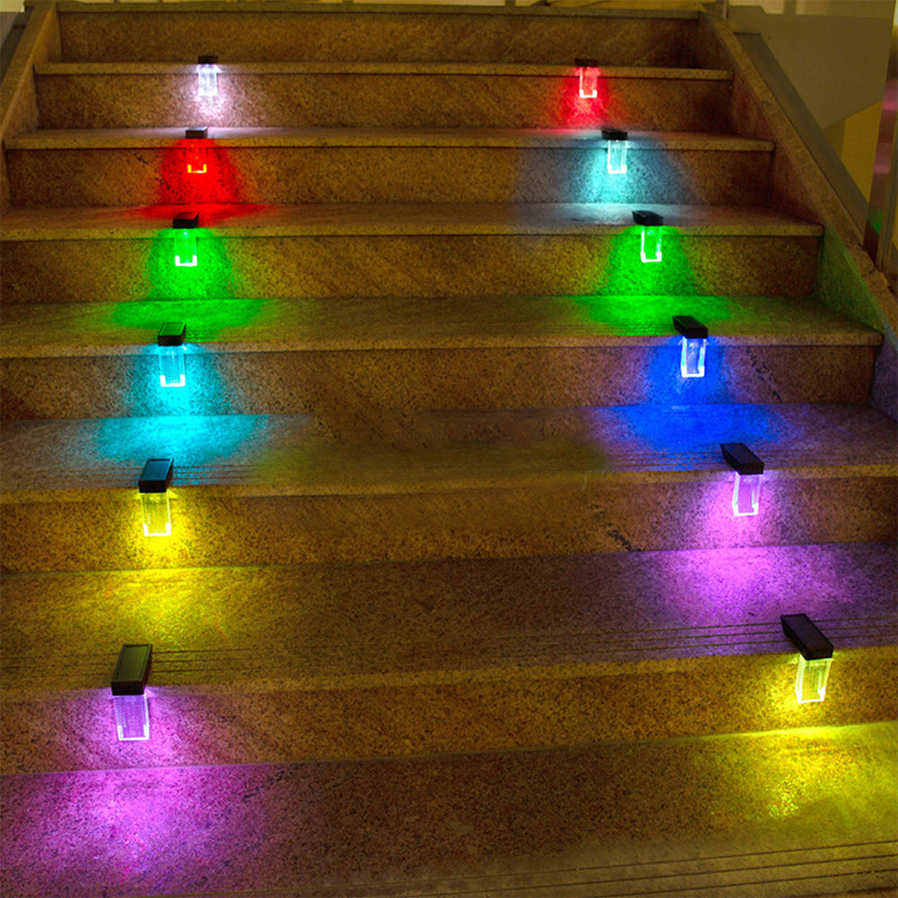 8Pcs LED Solar Step Light Outdoor Garden Fence Lights