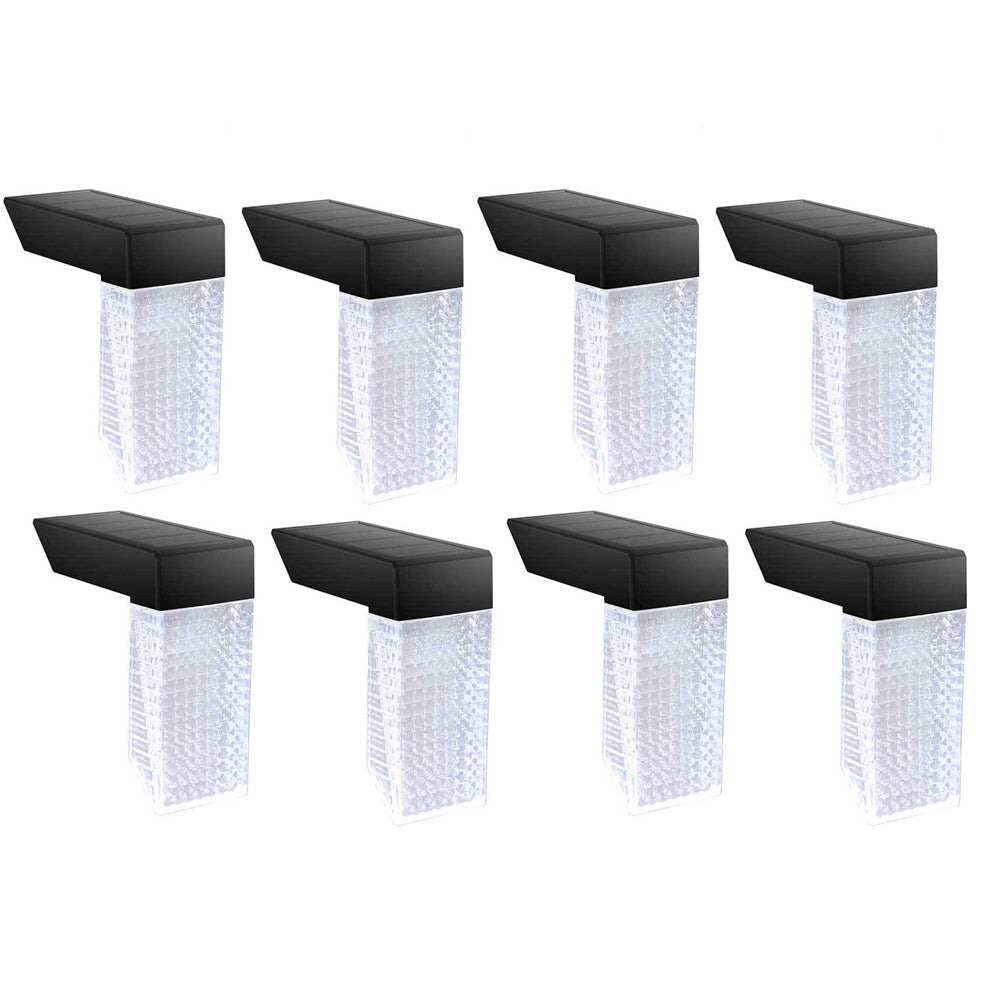 8Pcs LED Solar Step Light Outdoor Garden Fence Lights