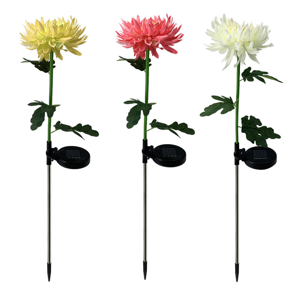 3Pcs Solar Power Chrysanthemum Ground Light