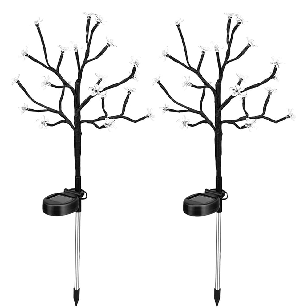 2Pcs Solar LED Flower Tree Light RGB Lamp
