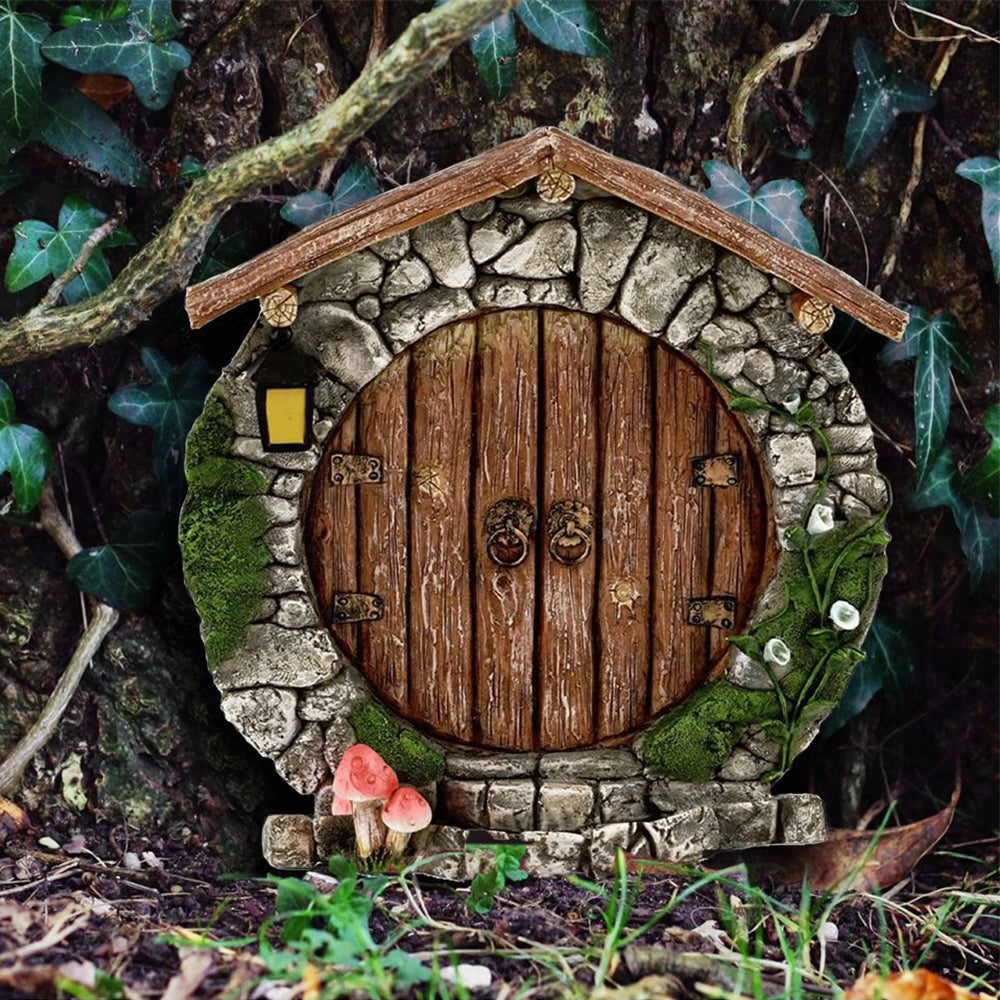 Set of 6Pcs Miniature Fairy Door for Tree Decor Sculpture Style 2