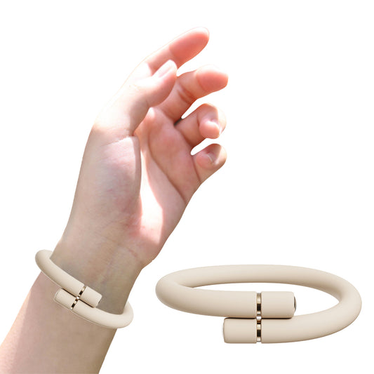 Silicone Mosquito Repellent Bracelet with 6 Replacement Sticks Beige