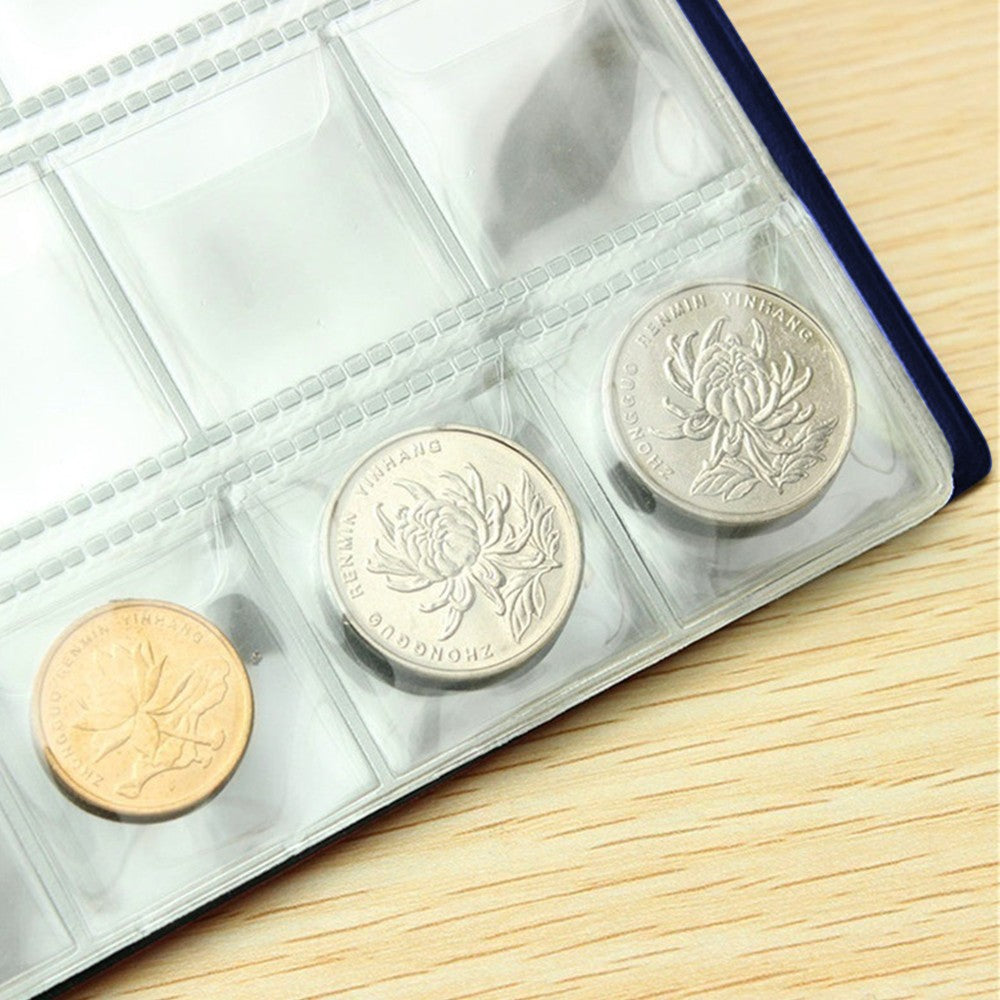 240 Pockets Coin Collecting Holder Collection Storage Case Album Wallet Collecting Album Book Blue