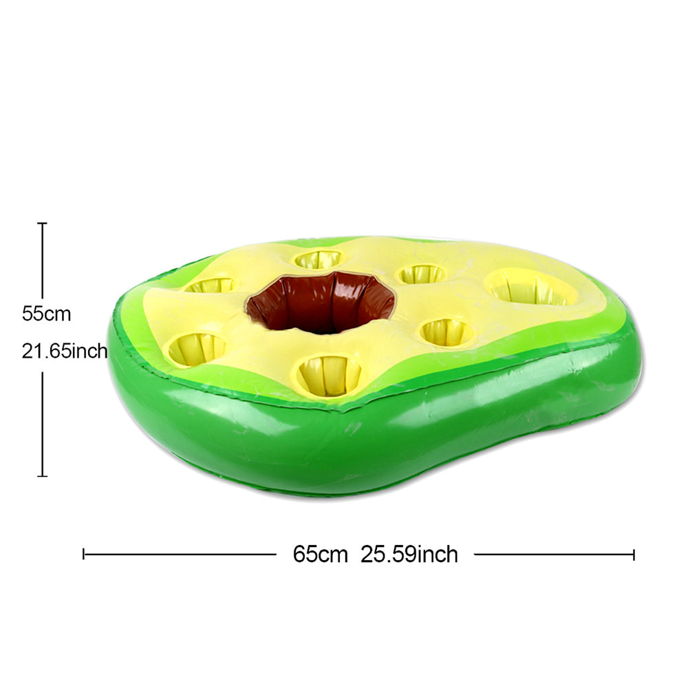 Inflatable Floating Drink Holder 8 Holes Pool Drink Can Holder Green