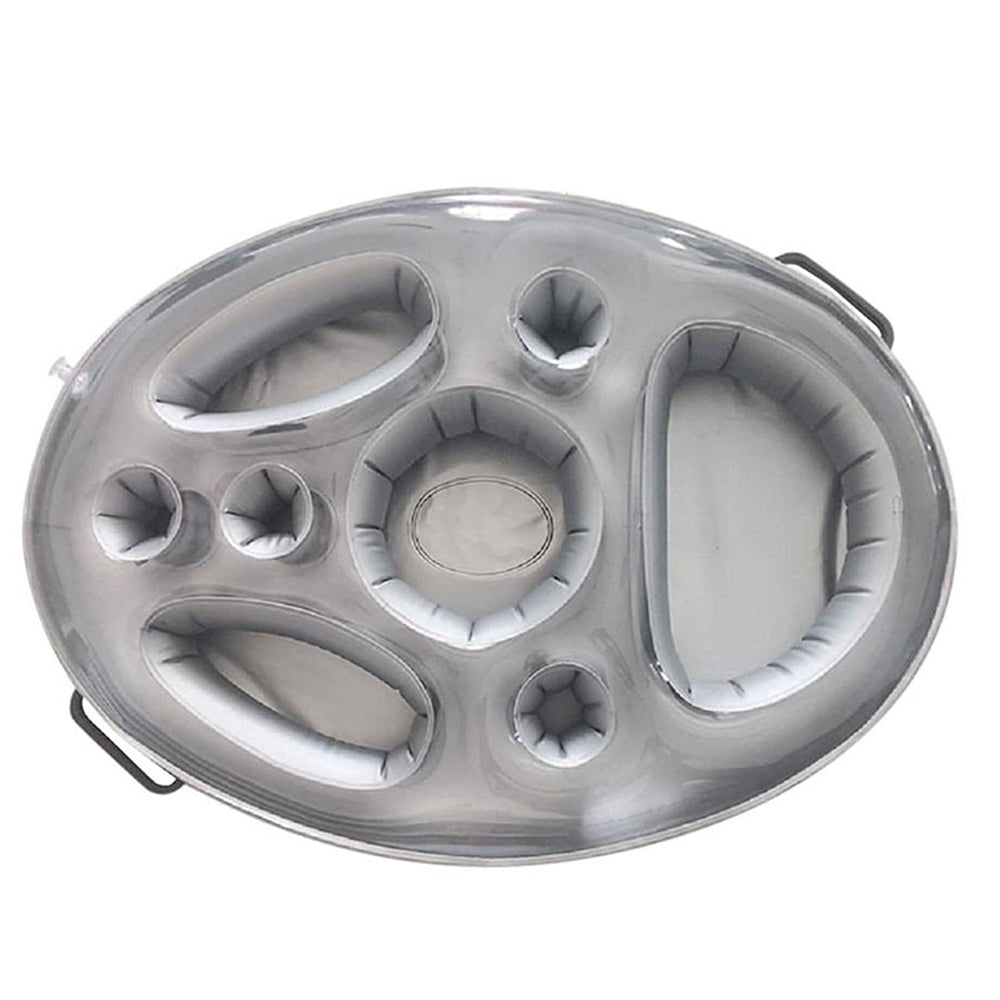 Inflatable Floating Drink Holder 8 Holes Pool Drink Can Holder Grey