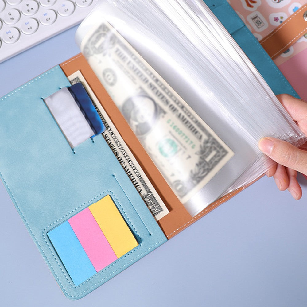 A6 Budget Binder Cash Planner System Organizer with Money Budget Envelopes Light Blue
