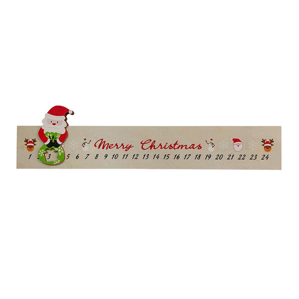 Santa Claus Christmas Advent Calendar Hanging Sign Xmas Decor