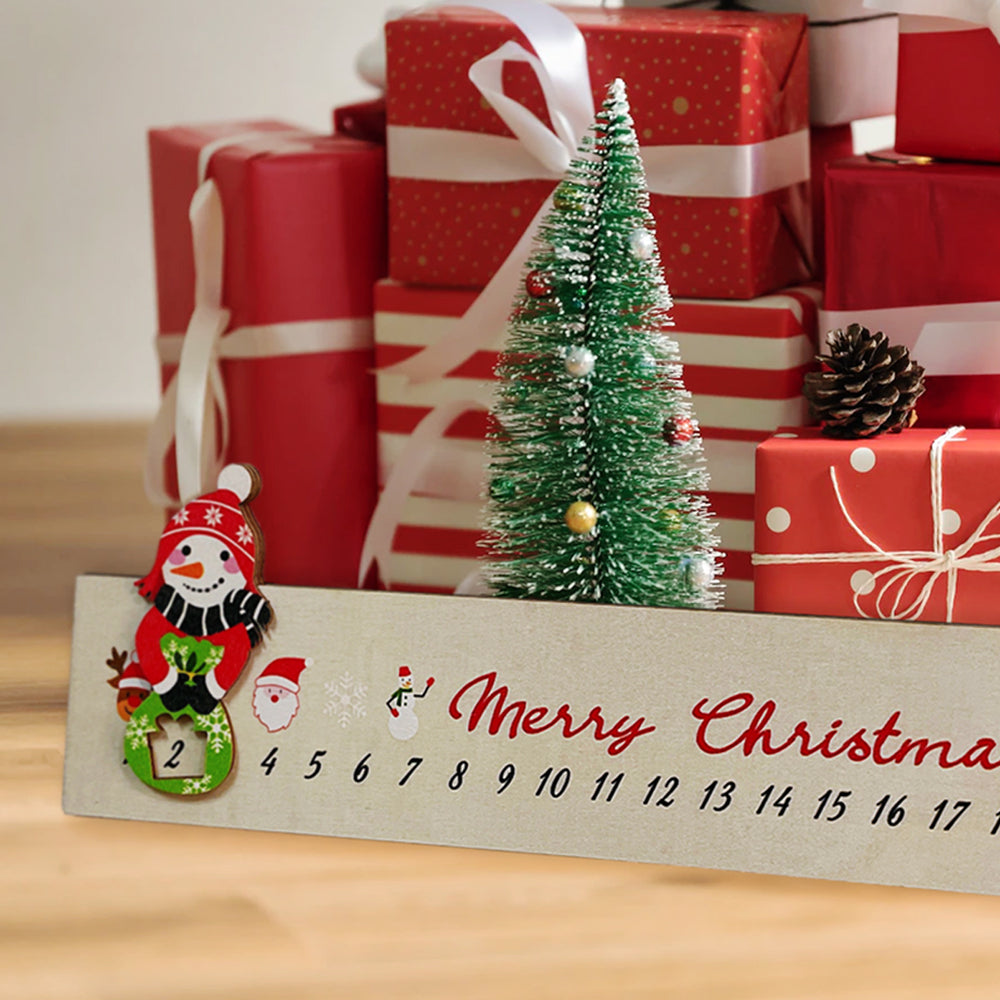 Snowman Christmas Advent Calendar Hanging Sign Xmas Decor