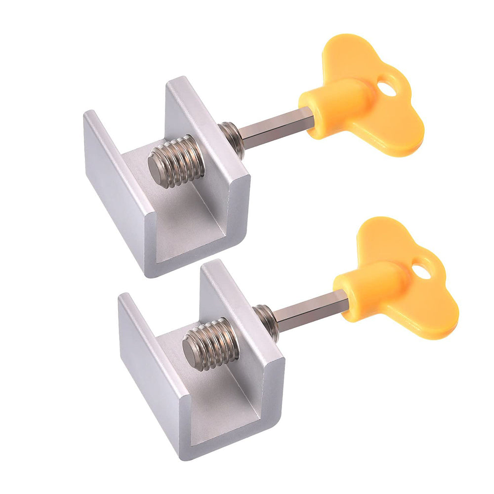 2Pcs Adjustable Sliding Window Door Locks Security Locks with Key