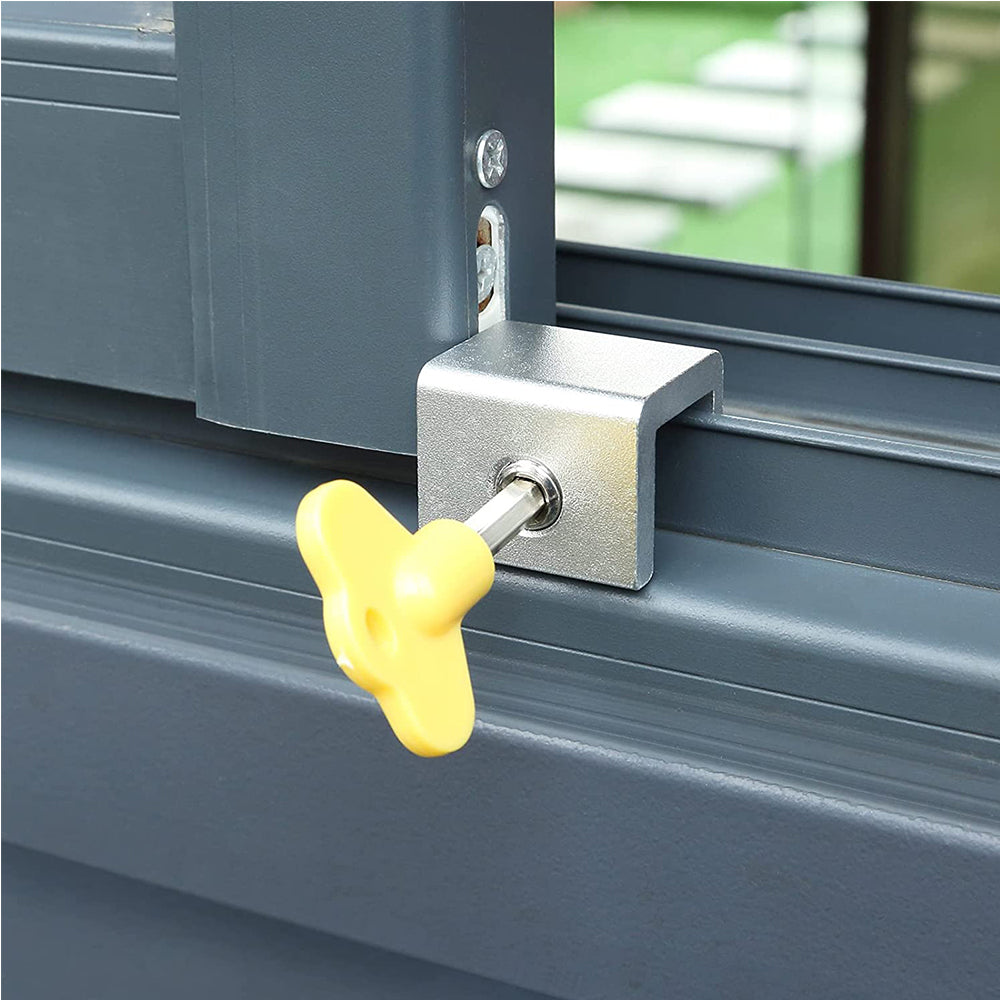 4Pcs Adjustable Sliding Window Door Locks Security Locks with Key