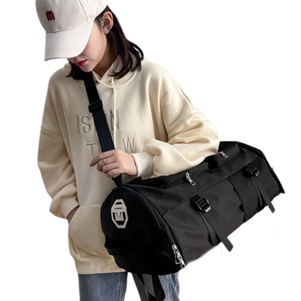 Water Resistant Travel Duffel Backpack Gym Bag Black