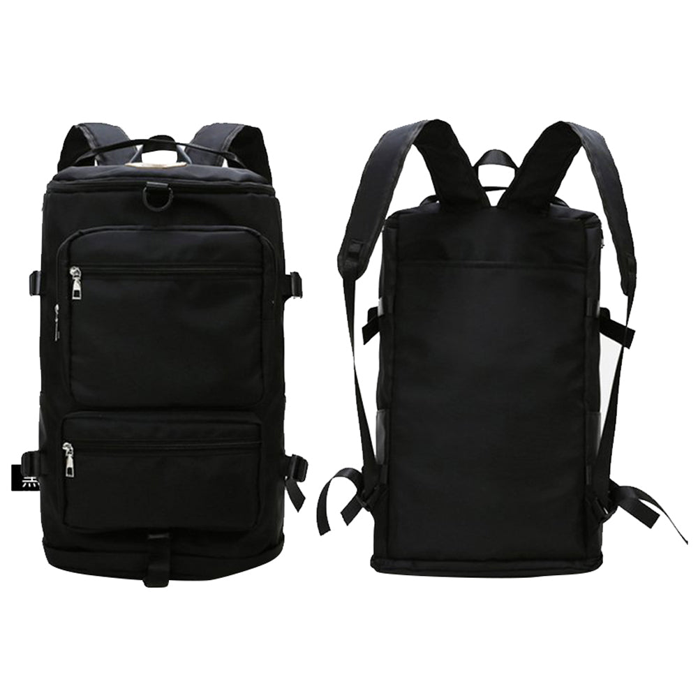 Water Resistant Travel Duffel Backpack Gym Bag Black