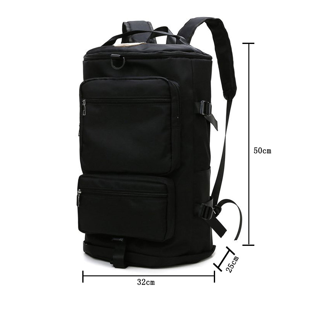 Water Resistant Travel Duffel Backpack Gym Bag Black