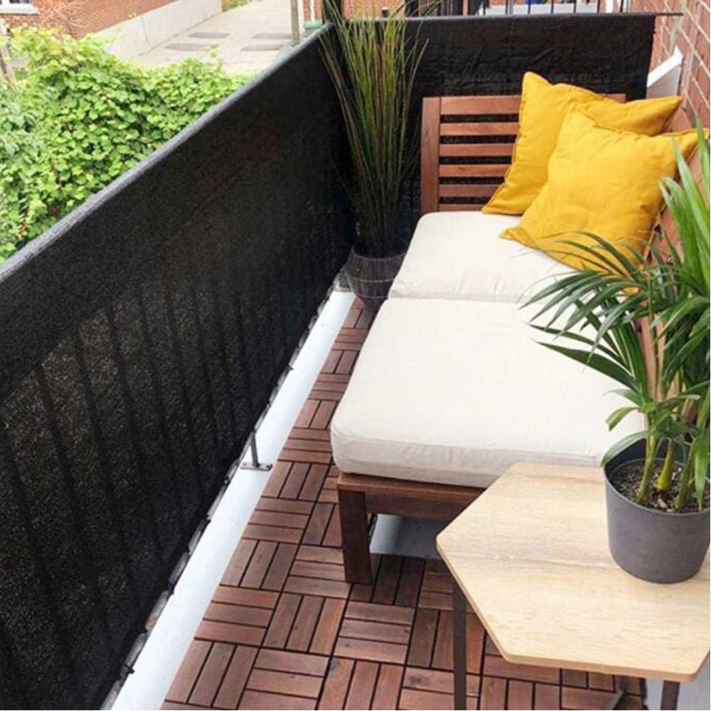 500x90cm Balcony Privacy Screen Fence Cover Black