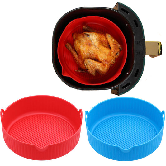 2Pcs Air Fryer Silicone Pot Silicone Liners Red and Blue