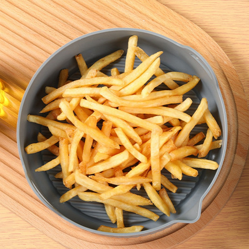 2Pcs Air Fryer Silicone Pot Silicone Liners Red and Grey