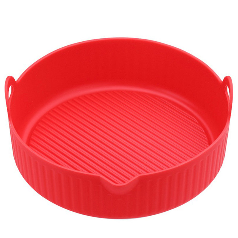 2Pcs Air Fryer Silicone Pot Silicone Liners Red and Grey