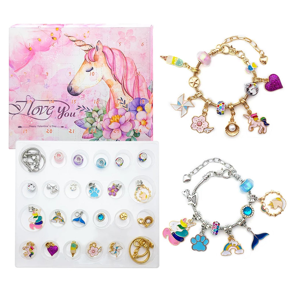 1X Christmas Advent Calendar Charm Bracelet Blind Box