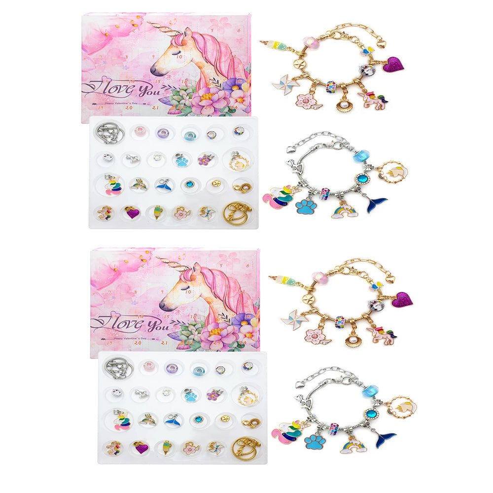 2X Christmas Advent Calendar Charm Bracelet Blind Box