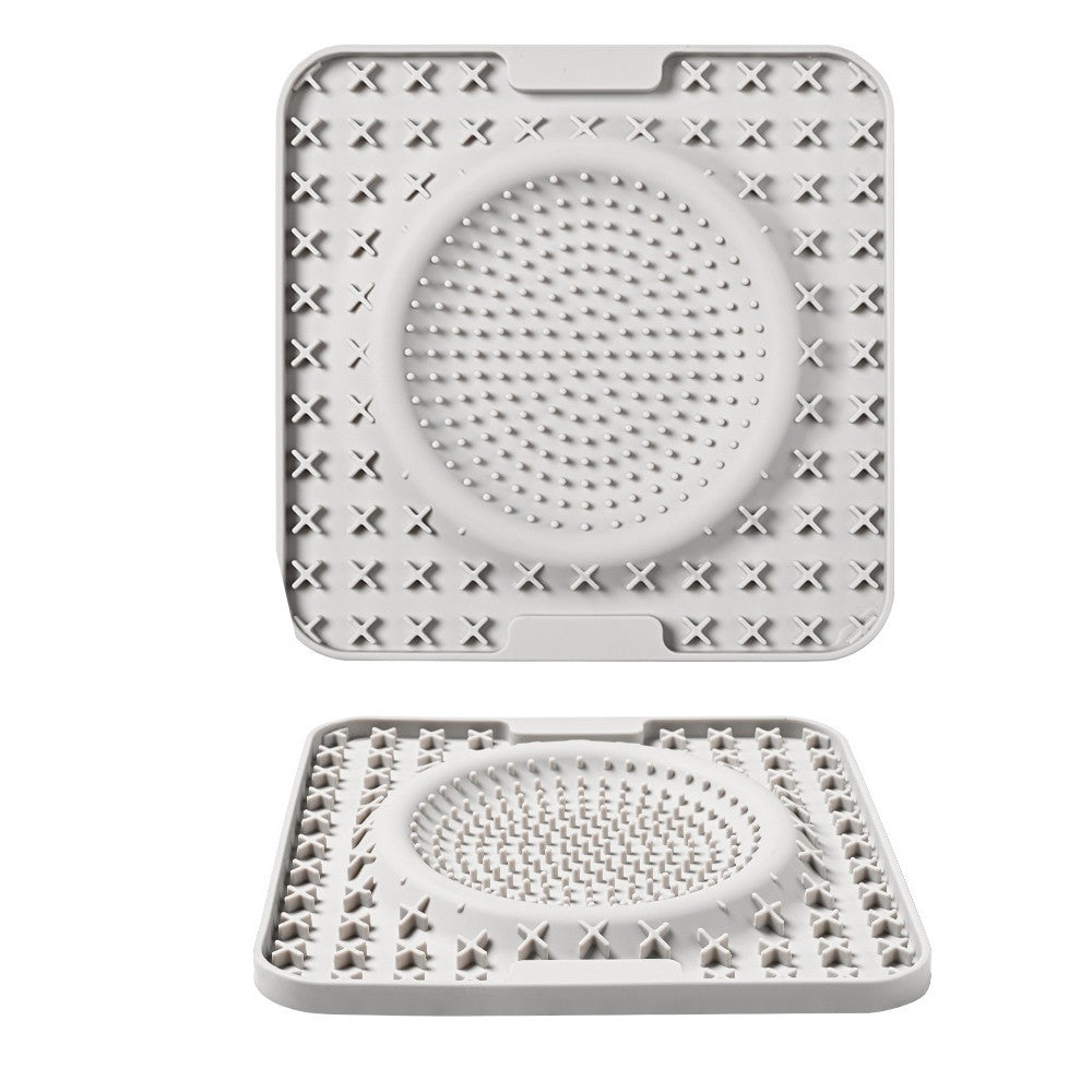 Pet Licking Mat for Dog Cat Pet Slow Feeder Treat Mat Grey