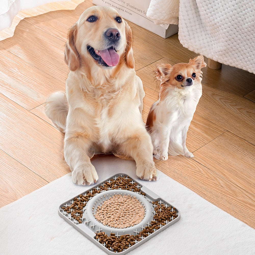 Pet Licking Mat for Dog Cat Pet Slow Feeder Treat Mat Grey