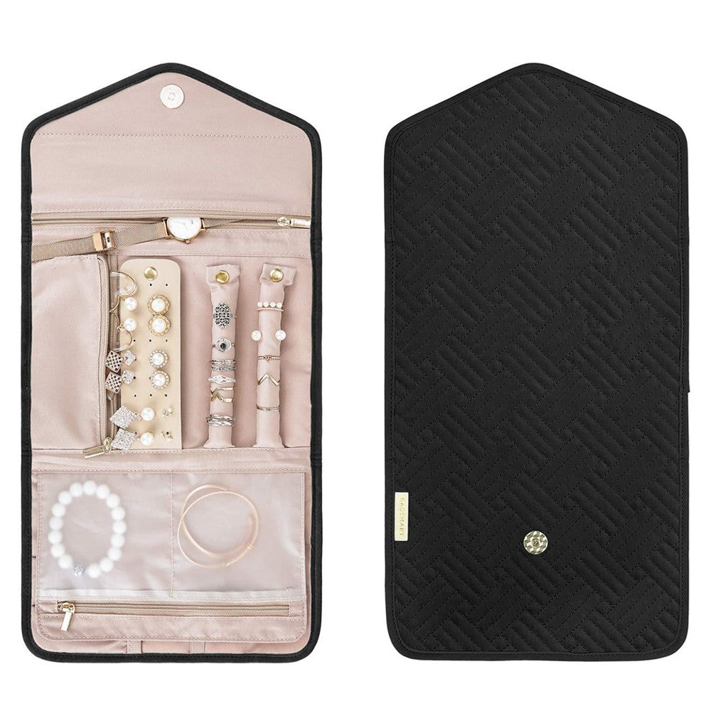 Foldable Travel Jewelry Storage Bag Jewellery Pouch Black