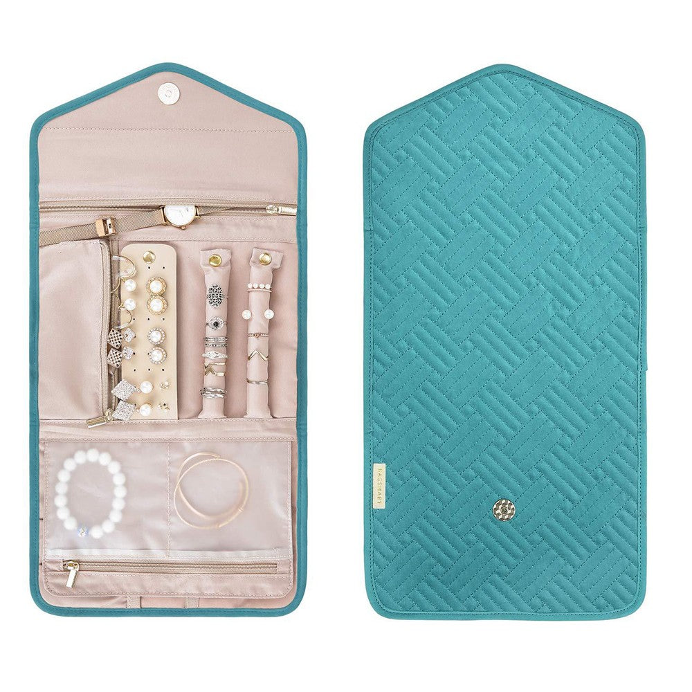 Foldable Travel Jewelry Storage Bag Jewellery Pouch Blue