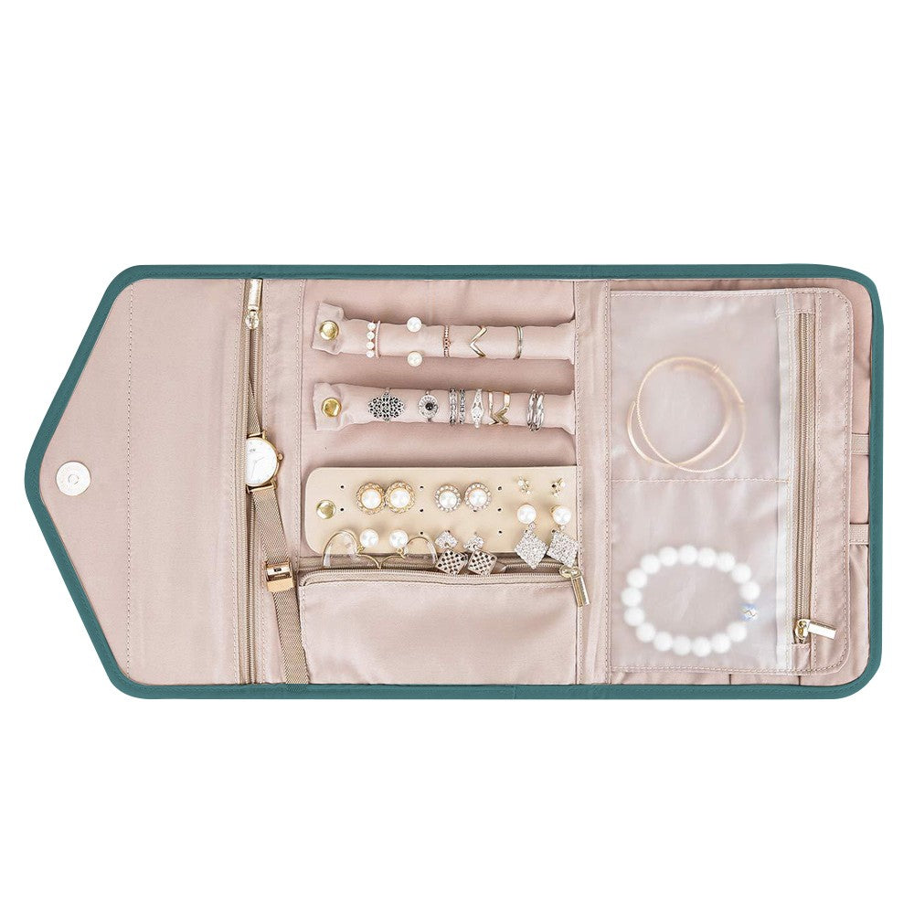 Foldable Travel Jewelry Storage Bag Jewellery Pouch Blue