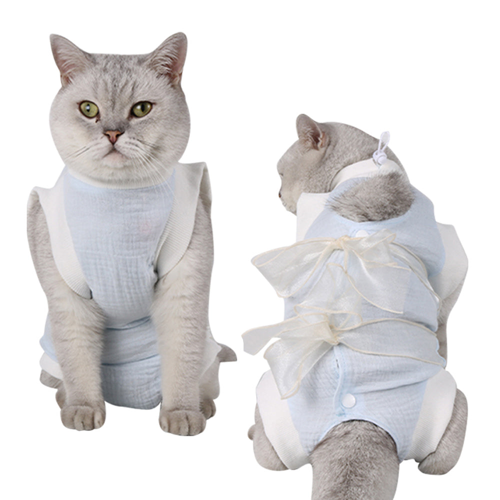 Pet Cat Surgery Recovery Suit for Abdominal Wounds or Skin Disorders Medium Size
