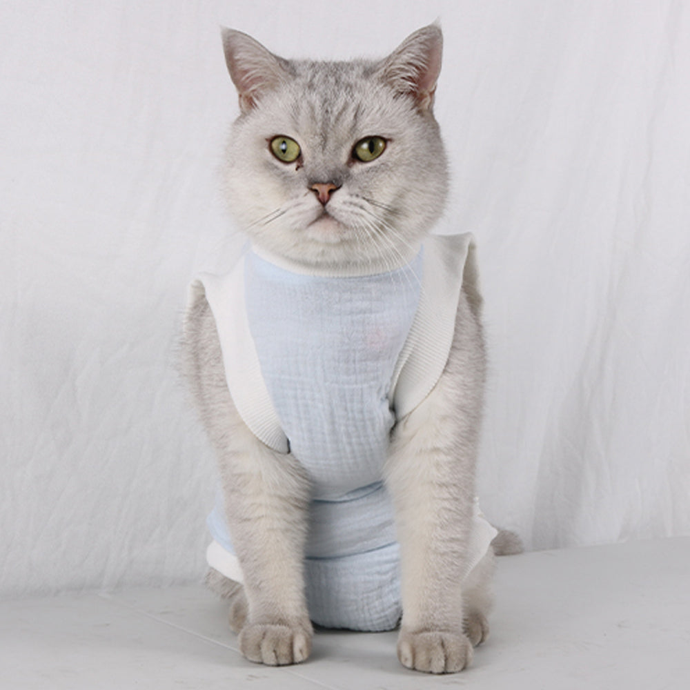 Pet Cat Surgery Recovery Suit for Abdominal Wounds or Skin Disorders Small Size