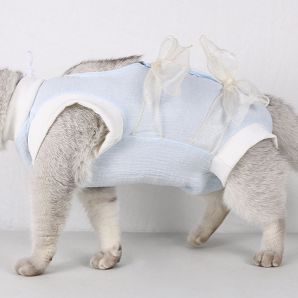 Pet Cat Surgery Recovery Suit for Abdominal Wounds or Skin Disorders Small Size