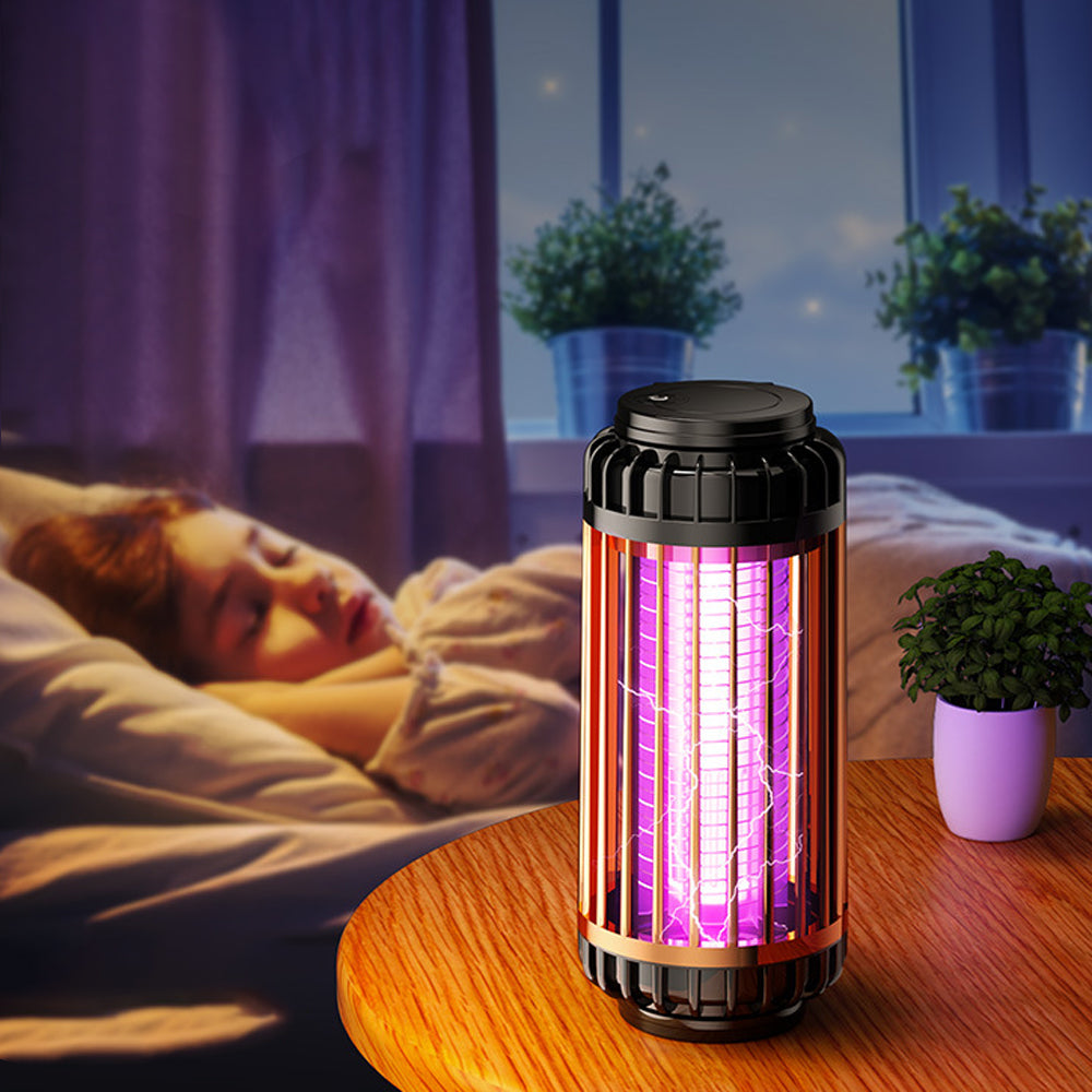 2 In 1 USB Mosquito Zapper Night Light Mosquito Lamp LED Light Warm Light Black